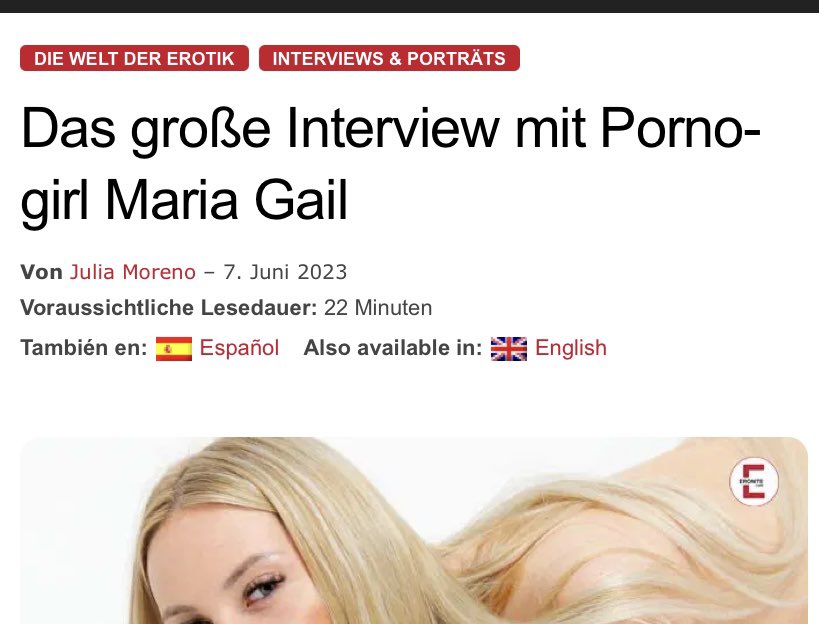 maria_gaill's tweet photo. Schaut einfach vorbei 😍
https://t.co/EgHQvwXL7N
#interview #mariagail #eronite https://t.co/KXpG3FU61Z