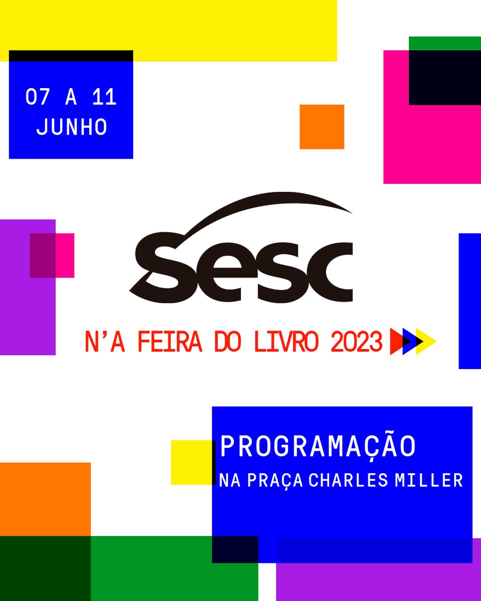 O Sesc São Paulo está na Feira do Livro, de 7 a 11 de junho, na Praça Charles Miller e no Sesc Consolação!

👉Veja a programação completa aqui: sescsp.org.br/projetos/sesc-…  

#SescnaFeiradoLivro #Livro #Leitura #Literatura #Cultura