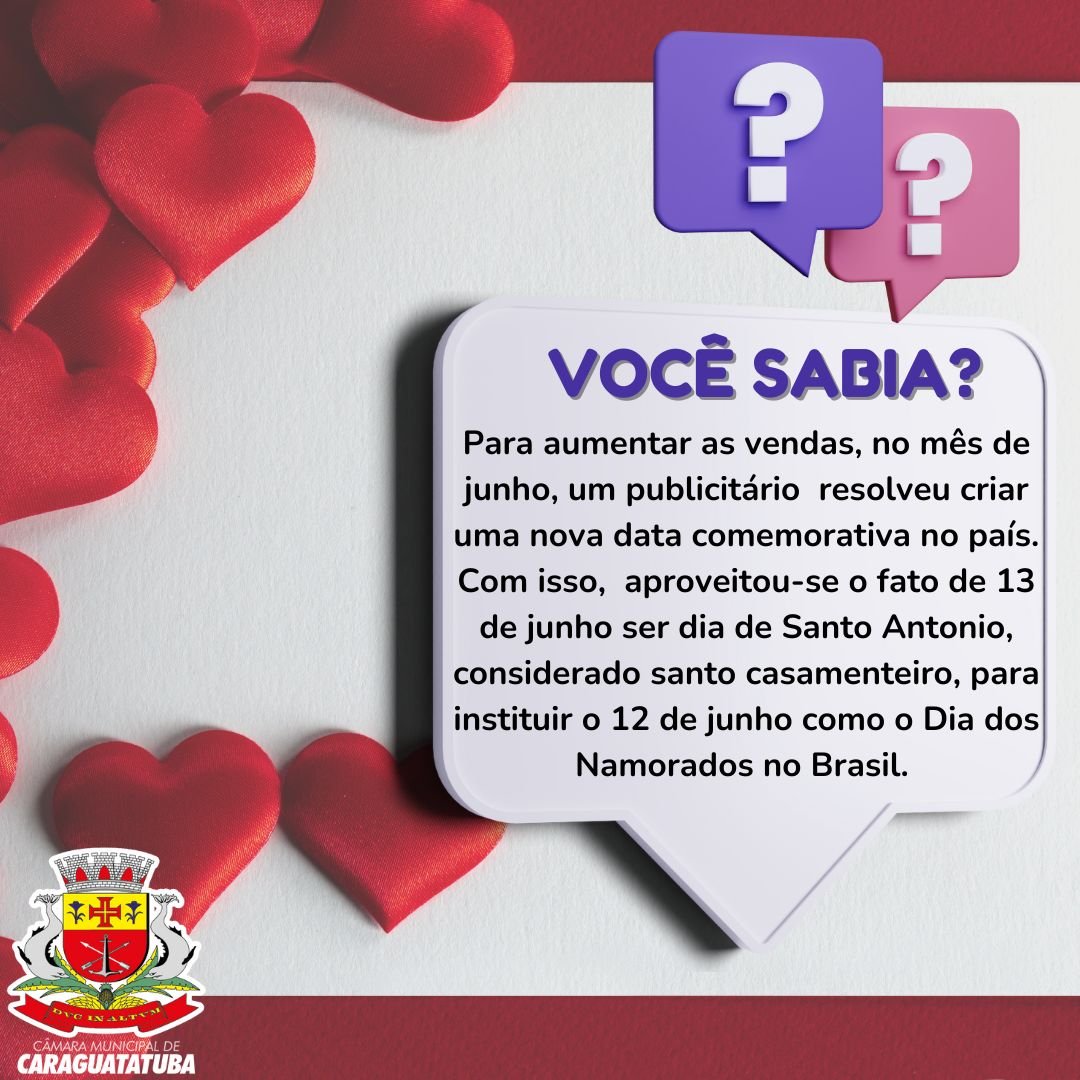 #VocêSabia? #DiaDosNamorados❤️