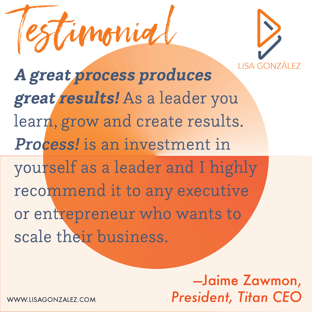 I help entrepreneurs, operational leaders, and their teams transform their business and their lives. 

Discover how you can benefit from PROCESS! Link in BIO

Lisa González | lisagonzalez.com
Author | Speaker | EOS® Implementer | Process! Workshop Facilitator