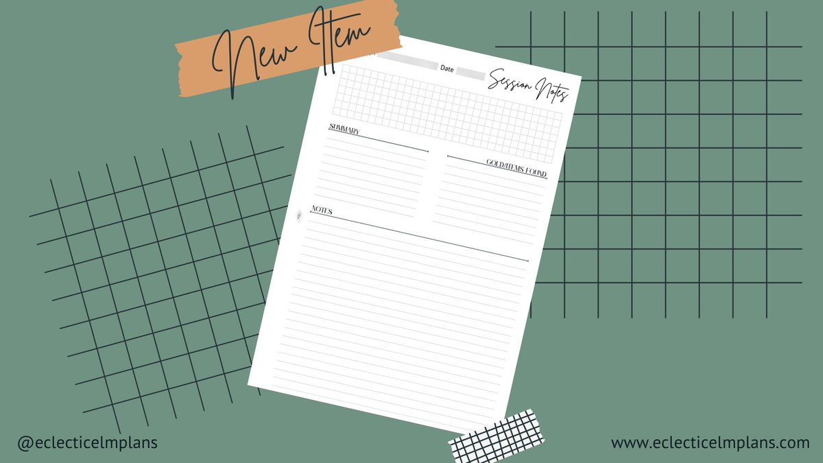 EclecticElm's tweet photo. Keep track of all your session notes in
one convenient place. With abundant note space, easily summarize your gold and loot so you can stay organized and focused on your next adventure. Get ready to elevate your gaming experience with our #TTRPG session notes page.
#oneshotgame https://t.co/G00eFPIWWZ