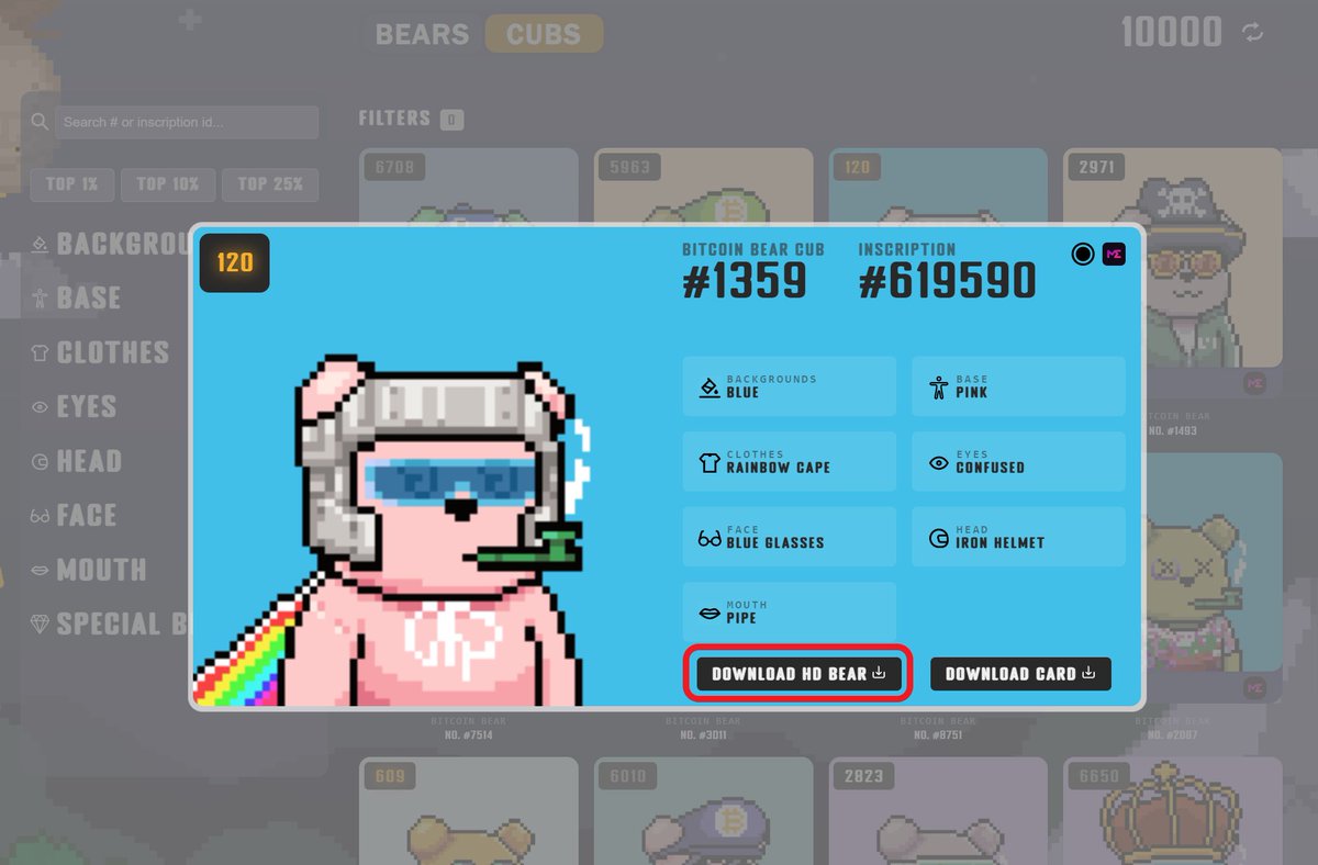 BitcoinBearsOrd's tweet photo. 📢 Our website now has a new feature! 

You can now download an HD version of your Cubs. 🐻💻 

Share your high-quality Cubs with us! 🍯 https://t.co/RdCzUUZQRO