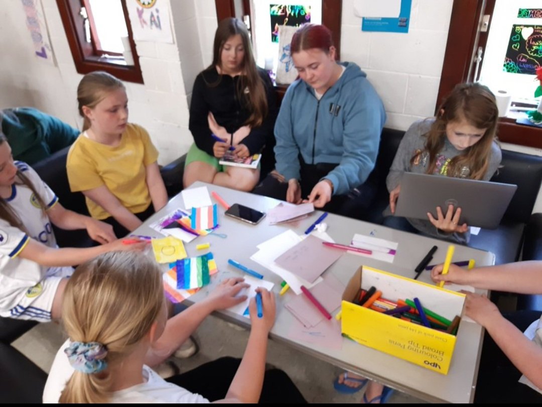 Lewisham park youth club started on their Pride board. 
And had a visit from the local PCSO's. 

#youthworkleeds #coreyouthwork #leedsyouthservice