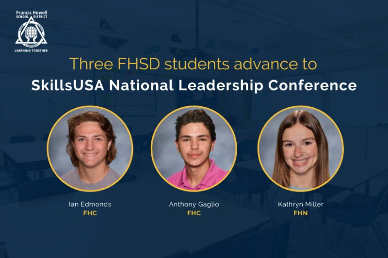 FrancisHowell's tweet photo. Three FHSD students who attend Lewis &amp; Clark Career Center will compete in the national SkillsUSA Leadership and Skills competition held in Atlanta this weekend. Good luck! #FHSDproud🎉https://t.co/8vTkLTcAPG https://t.co/GCwfyA9Bdf
