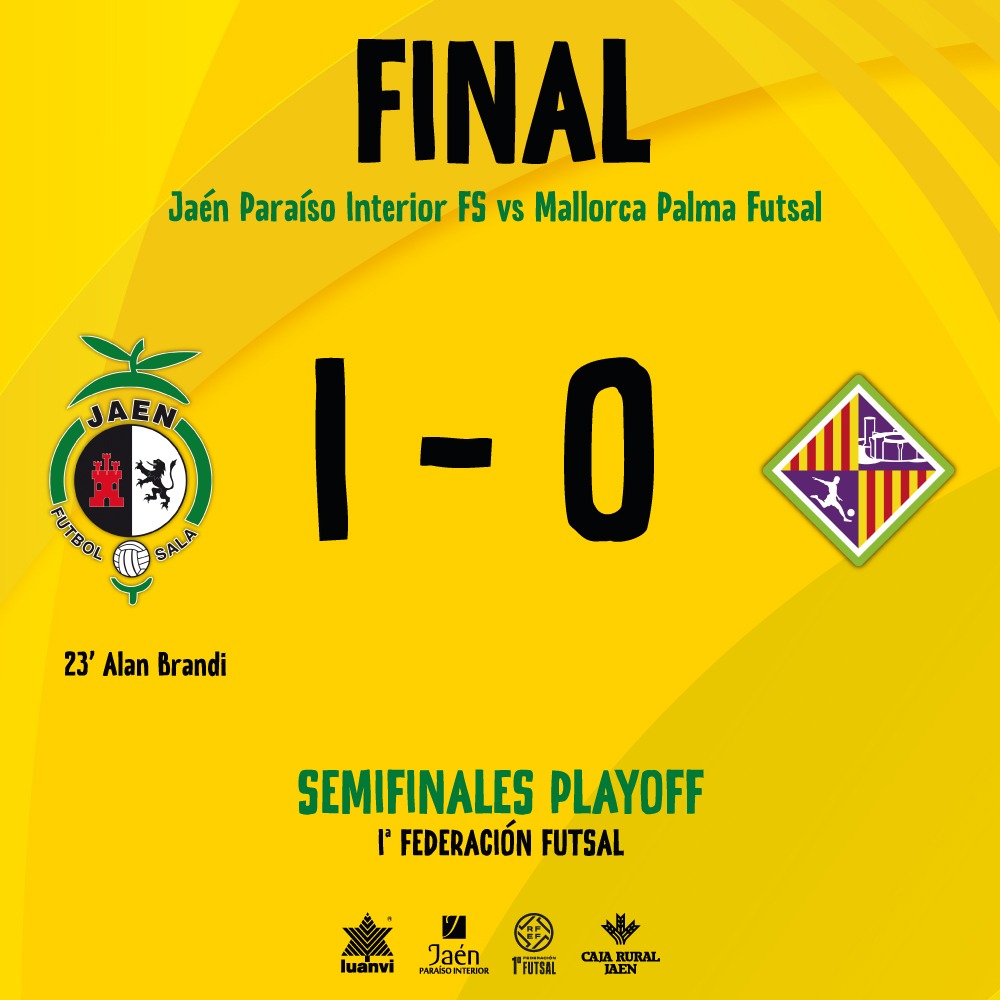 ⏱️ 40' | 1 - 0 | <a href="/JaenFS/">Jaén Paraíso Interior FS</a> - <a href="/PalmaFutsal/">Illes Balears Palma Futsal</a>

🎙️ ¡SIIIIIIIIIIIIIIIIII! ¡SIIIIIIIIIIIIIIIIIII! ¡ESTAMOS EN LA FINAL POR EL TÍTULO!

📺 rfef.es/es/noticias/en…

#SomosJaén💛