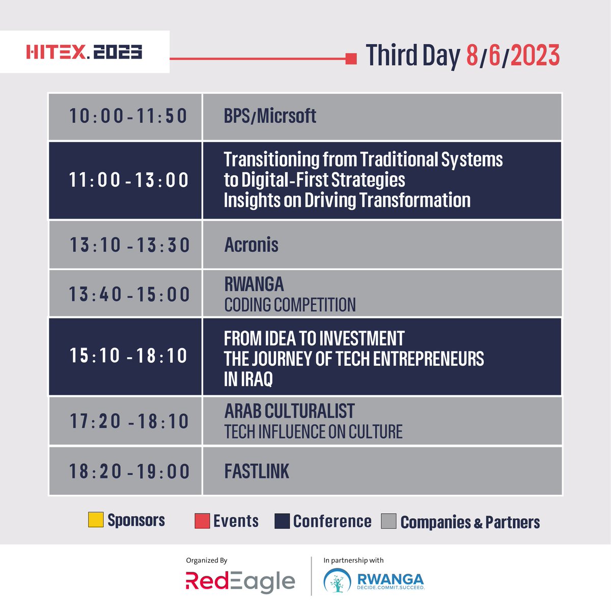 Agenda of the third day of HITEX 2023!

#HITEX #HITEX23 #HITEX2023 #RwangaFoundation