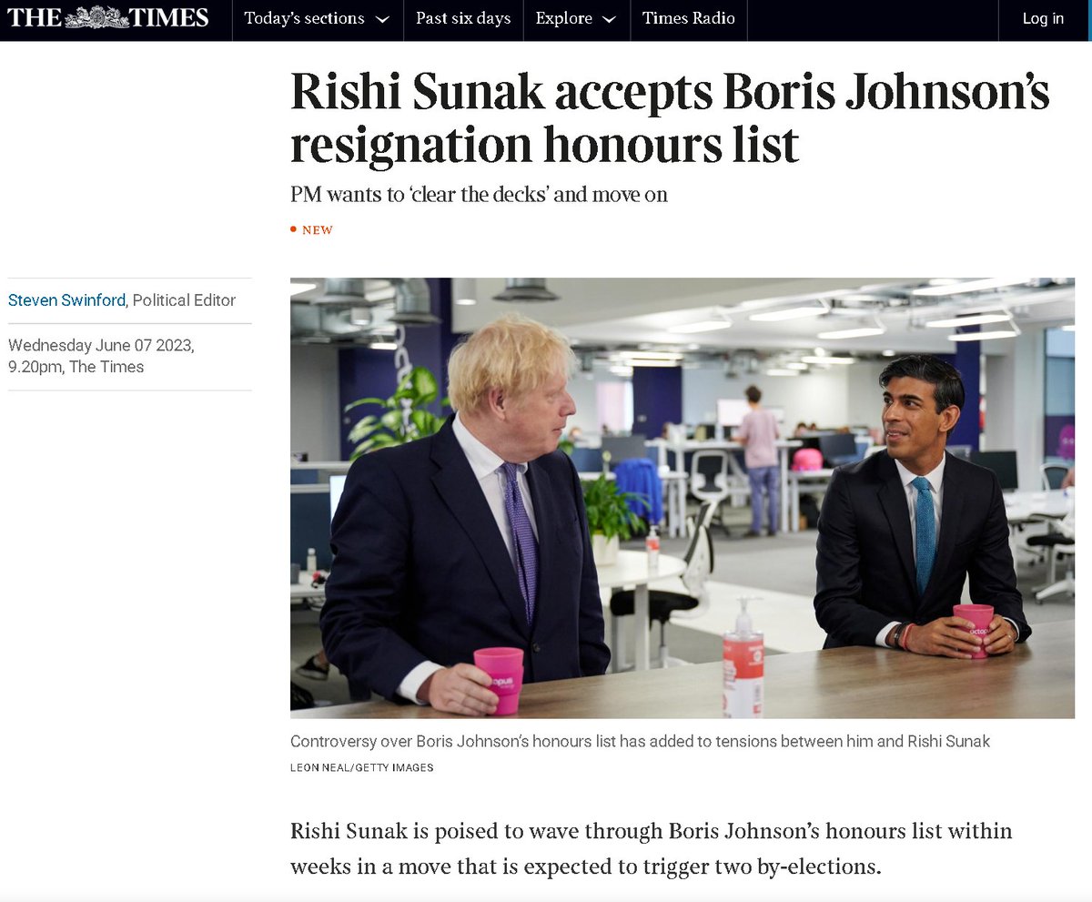 Sunak is a coward with no authority.
#ToriesOut335 #SoftySunak #Sunackered #ToryCorruption #BorisJohnson #JohnsonHonoursList