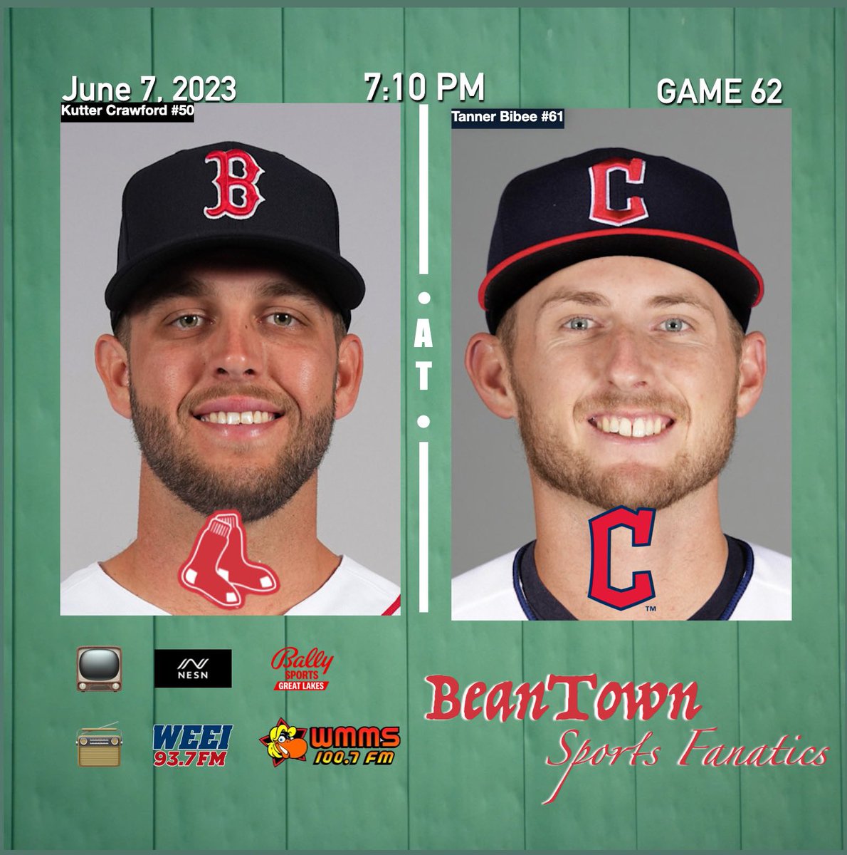 The Swiss Army knife Kutter Crawford is on the mound tonight for the Sox. He will go against Cleveland’s number 2 prospect Tanner Bibee. #BostonRedSox #MLB #RedSoxFan #FenwayPark #Beantown #BostonSports #YankeesSuck #BeanTownSportsFanatics