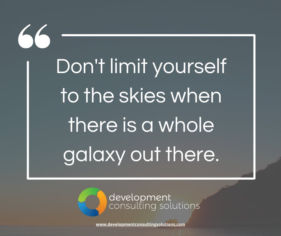 Don't limit yourself to the skies when there is a whole galaxy out there.

calendly.com/developmentcon…

#coaching #nonprofit #fundraising #fundraisingideas #charity