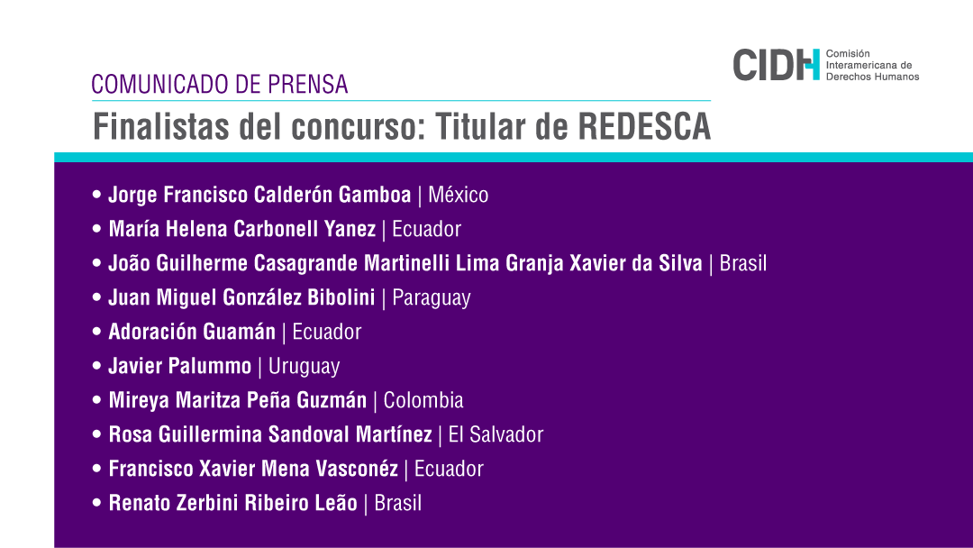 CIDH's tweet photo. #CIDH anuncia finalistas para el cargo de titular de la @DESCA_CIDH 
#DerechosHumanos 👉🏽 https://t.co/pl3EXItAAC https://t.co/pPSQmzbxl8