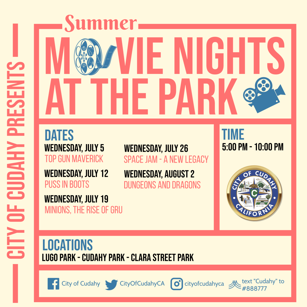 City Of Cudahy CA On Twitter Summer Movies In The Park Is A Perfect City of cudahy ca on twitter summer movies in the park is a perfect