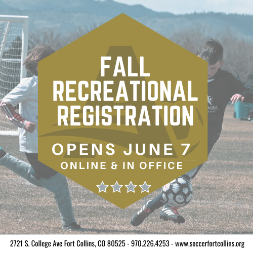 ArsenalColorado's tweet image. Registration is now open online and in-person for Fall Recreational! soccerfortcollins.org/Recreational