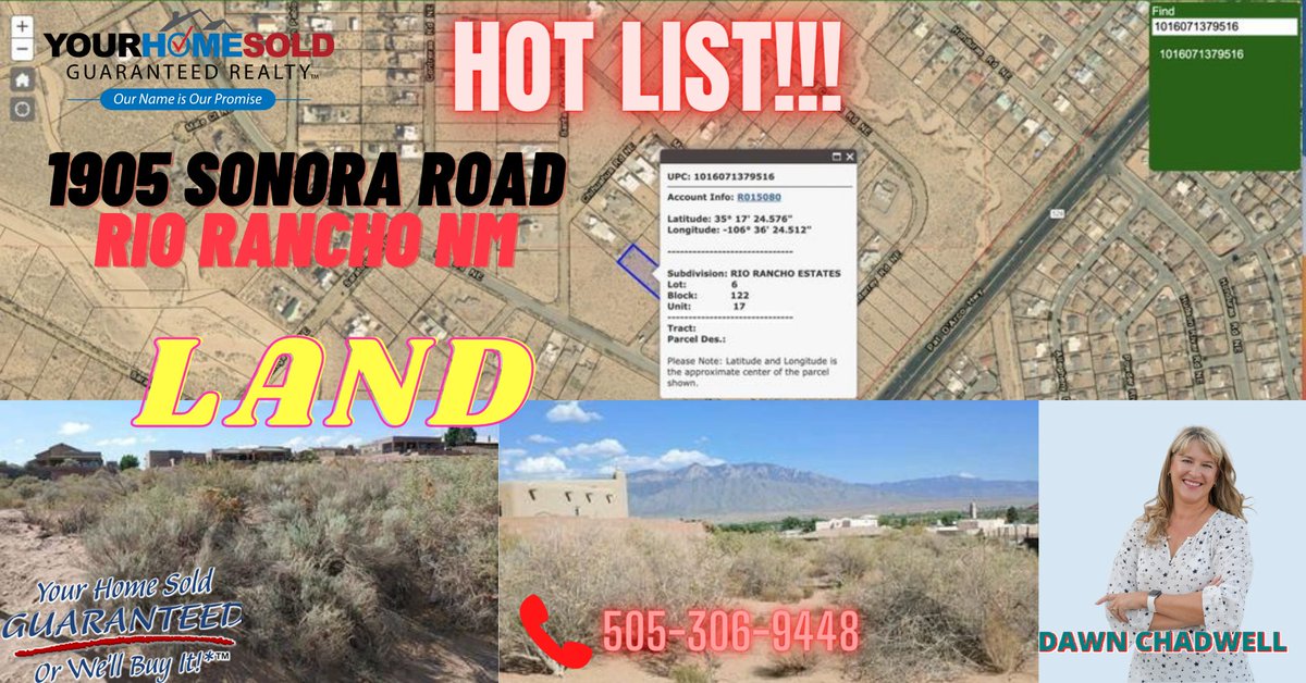 Build your dream house on these wonderful lots with views of the Sandia Mountains for miles!⛰️🏡❤️

🏠 Be a land owner
☎️ Call DAWN CHADWELL at 505-306-9448

#land #Sandiamountains #RioRancho  #dawnchadwell #yourhomesoldguaranteed #yourhometeamnm #goservebig