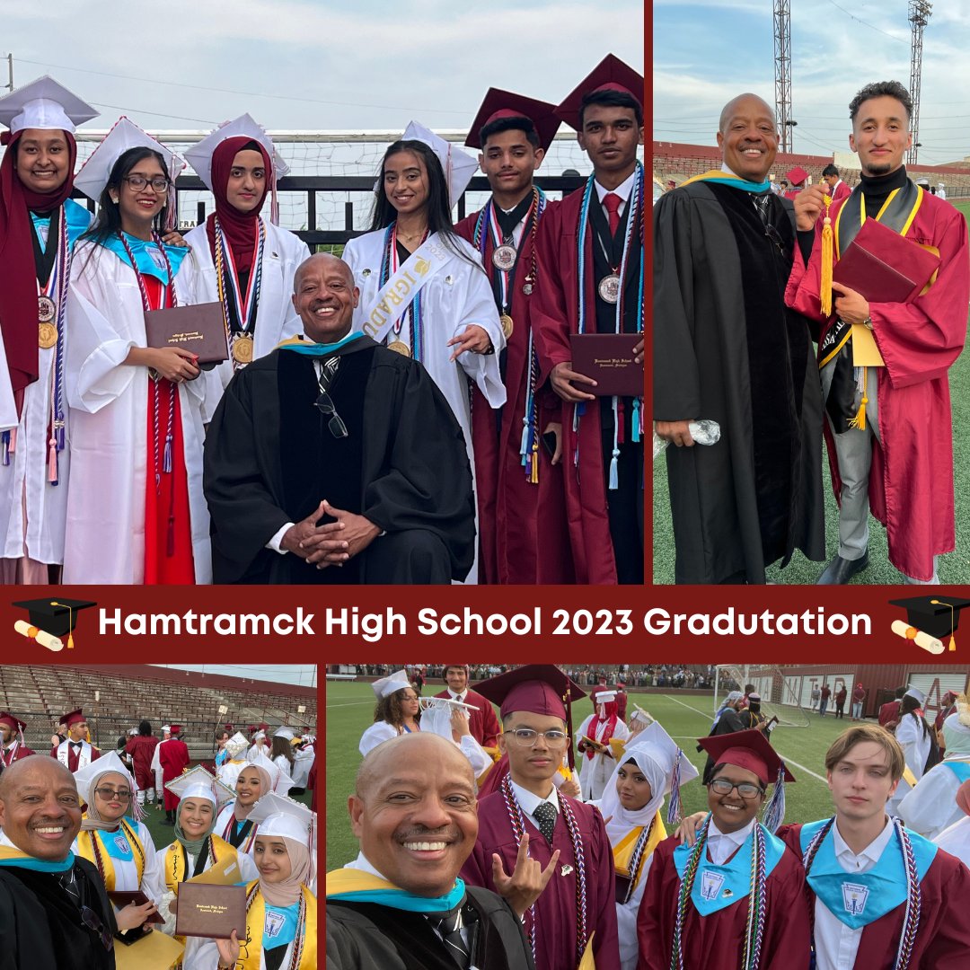 Congrats to Hamtramck High School’s 2023 graduates! Their journey has been filled with unforgettable moments, personal growth, and numerous accomplishments. Join us in applauding their dedication and wishing them success in their next steps, wherever their paths may take them!