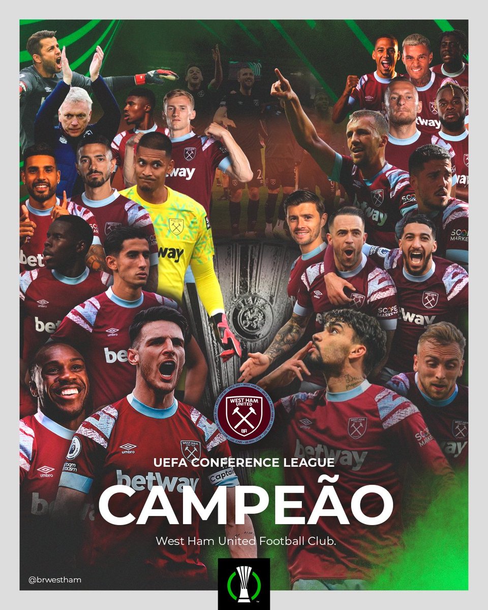 whu_br's tweet image. O WEST HAM É CAMPEÃO DA CONFERENCE LEAGUE!