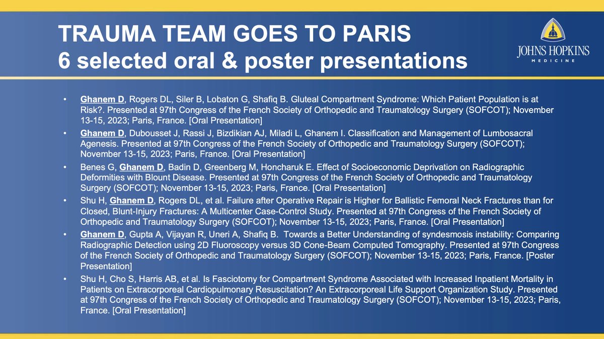 DianeGhanem's tweet photo. Yet another achievement to our awesome trauma team!
#SOFCOT #Ortho #OrthoTwitter
#13RoadToOrtho https://t.co/ko2gq8oEU9