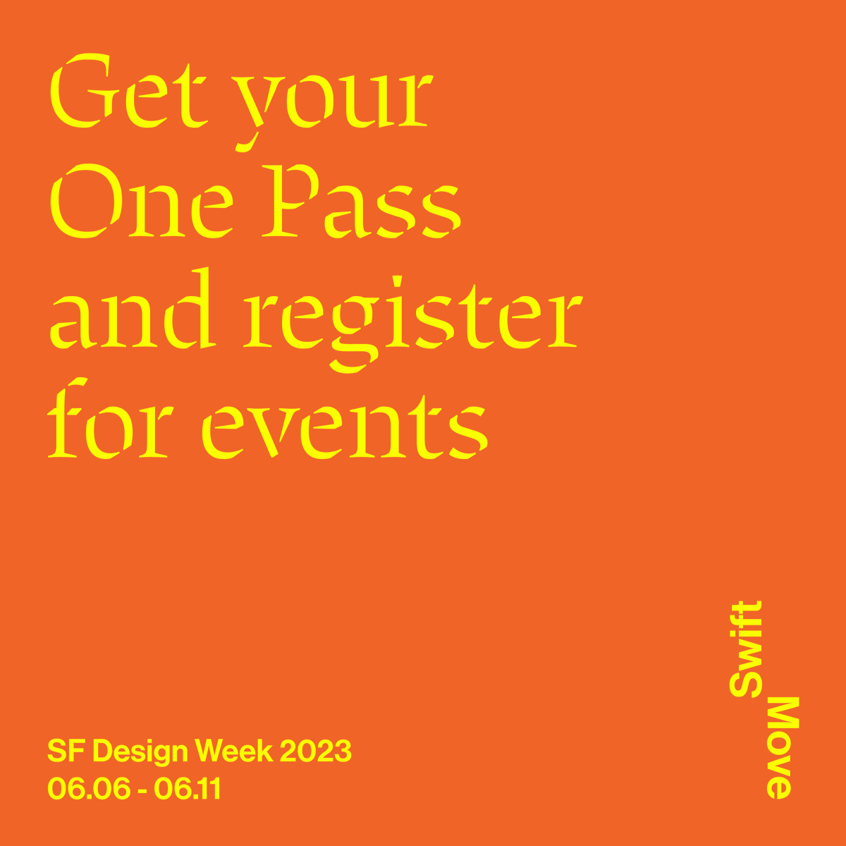 Hey Bay Area! SF Design Week is here. Get your One Pass ticket and register for events now ⚡ Don't miss it! #sfdesignweek 

sfdesignweek.org/attend-get-tic…