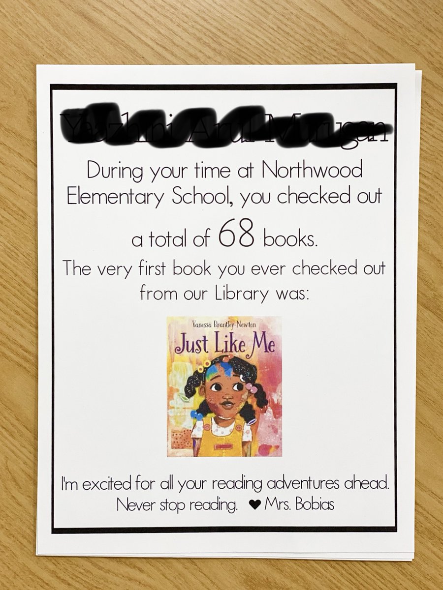 5th grade Library printouts have been given out. Do you remember the first book you got to check out? 🐻📚