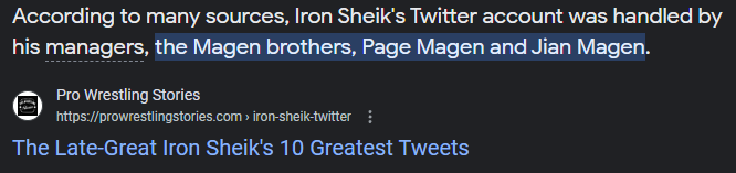 Big_DaddyMaddy's tweet photo. @Poems_Future At least we can take solace in the fact Iron Sheik probably never heard of DSP in his entire life. https://t.co/RzllaJMFNK