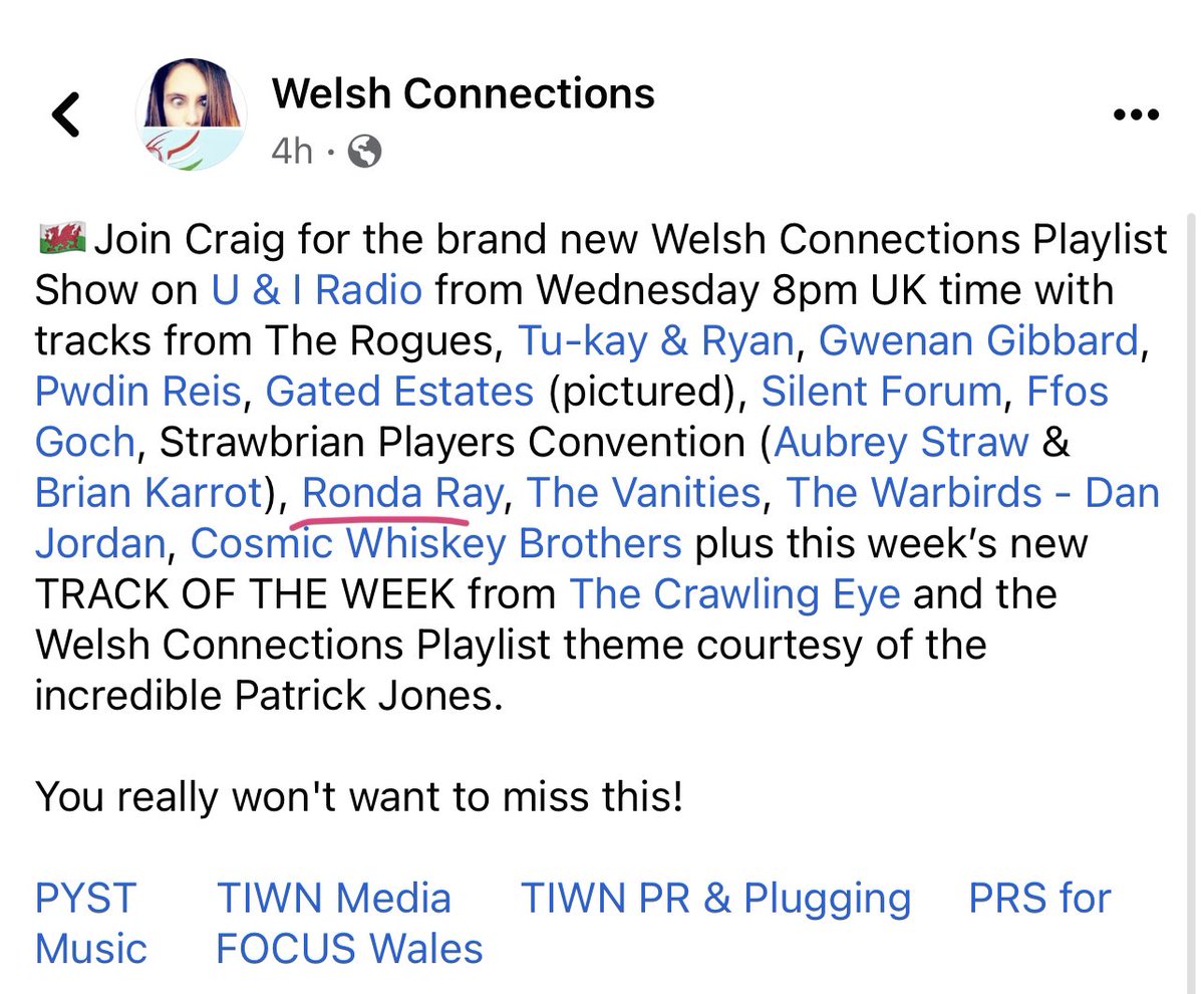 Thank you <a href="/WelshCoPlaylist/">Welsh Connections Playlist</a> and <a href="/UandIRadioHQ/">U & I Radio</a> for playing “Liar”. Loving the continued support from Europe! <a href="/TIWNmedia/">TIWN Media</a>