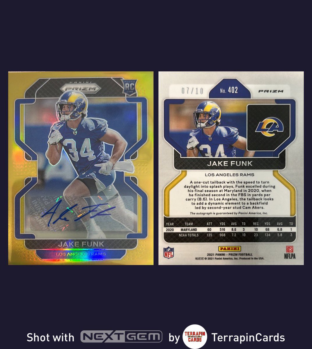 Terrapincards's tweet photo. Another Gold Terps pickup for the PC!!!  This card is gorgeous…

JAKE FUNK 2021 PANINI PRIZM TRUE GOLD AUTO /10

#JakeFunk #paniniprizm #TrueGoldAuto https://t.co/1ezInVhN7f