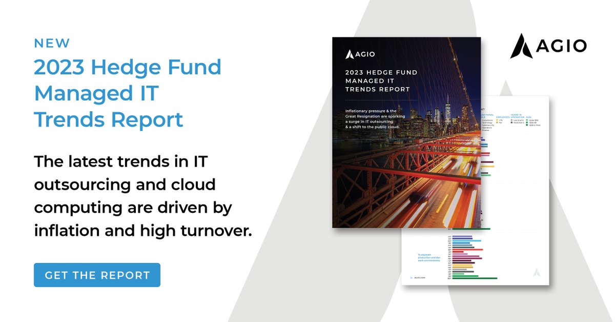 How does your competition stay ahead of #SEC regulations and #publiccloud migrations?
Stay competitive and learn how firms are expanding their #ManagedIT, cutting costs, and adopting the latest #IT trends in Agio's 2023 Hedge Fund Managed IT Trends Report.
agio.com/hedge-funds-tu…