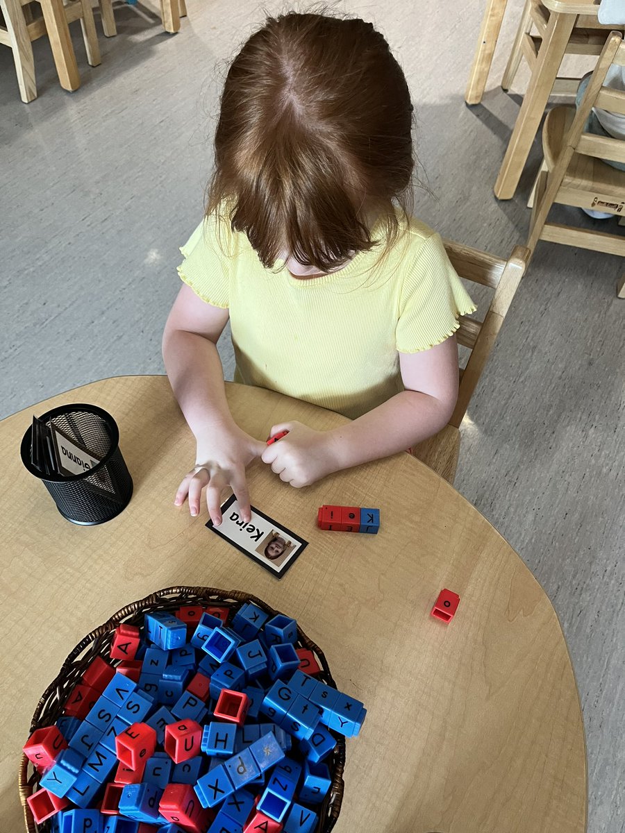 These <a href="/Connaughtcomets/">Ecole Connaught</a> Preks are loving the addition of the letter blocks in the classroom. They are having so much fun spelling their names, the names of their friends, and the words that they know. #literacy #PlayBasedLearning