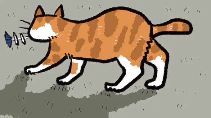 背中で語るぜ       #絵 #イラスト #猫 #ネコ 