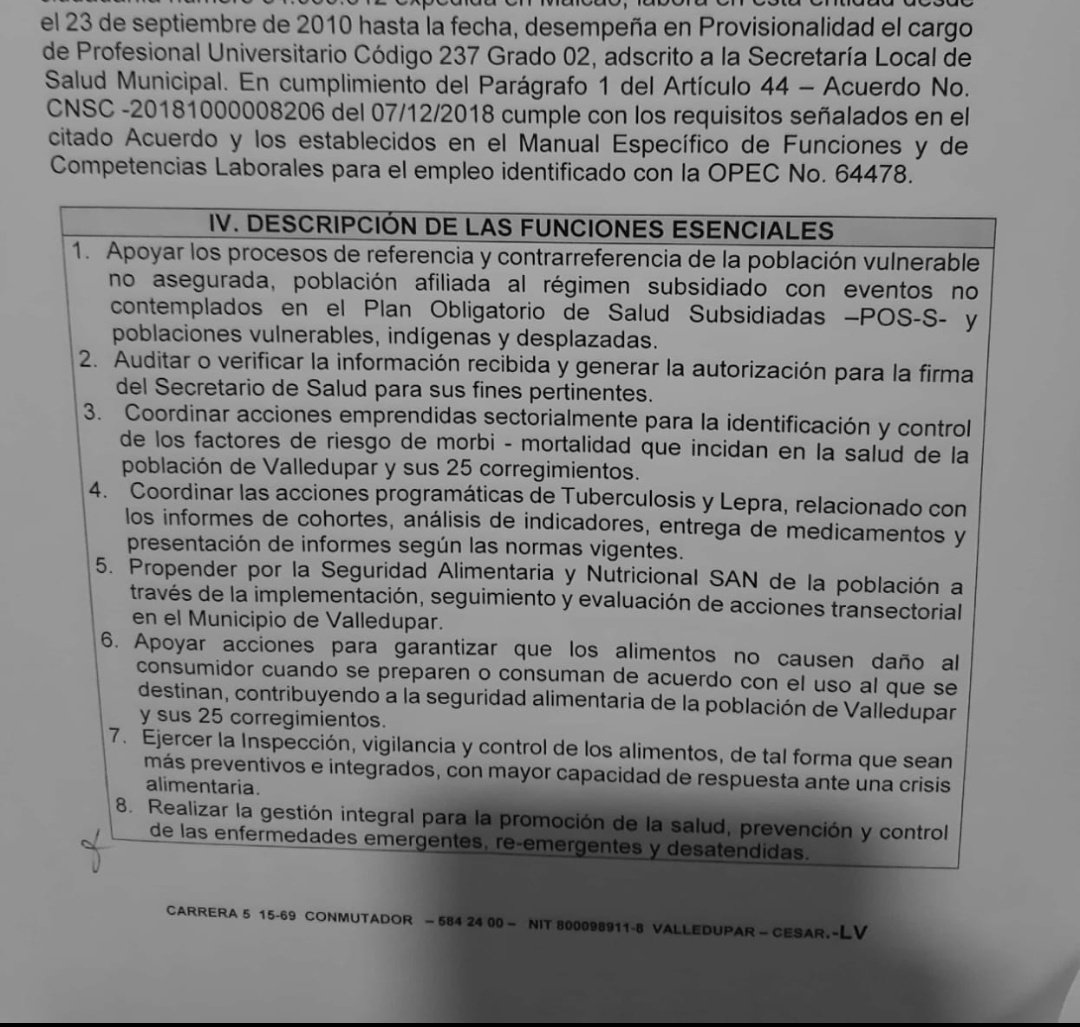 jhonper35's tweet photo. @ESAPOficial Señores @ESAPOficial amparado en el articulo 23 de cp de Colombia solicito por derecho de petición conceptuar la similitud o relacion de las funciones entre el primer documento expedido por el hospital de riohacha y los otros dos documentos expedido por alcaldia de valledupar https://t.co/RmocOoAUTn