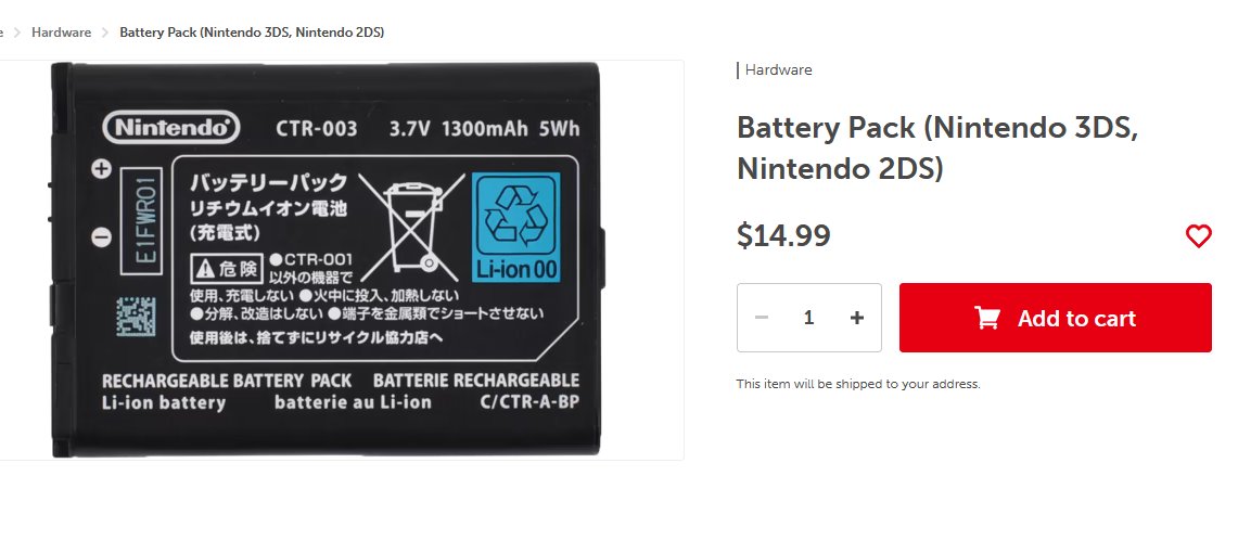 Nintendeal on Twitter "Battery Pack for Nintendo 3DS and 2DS is back