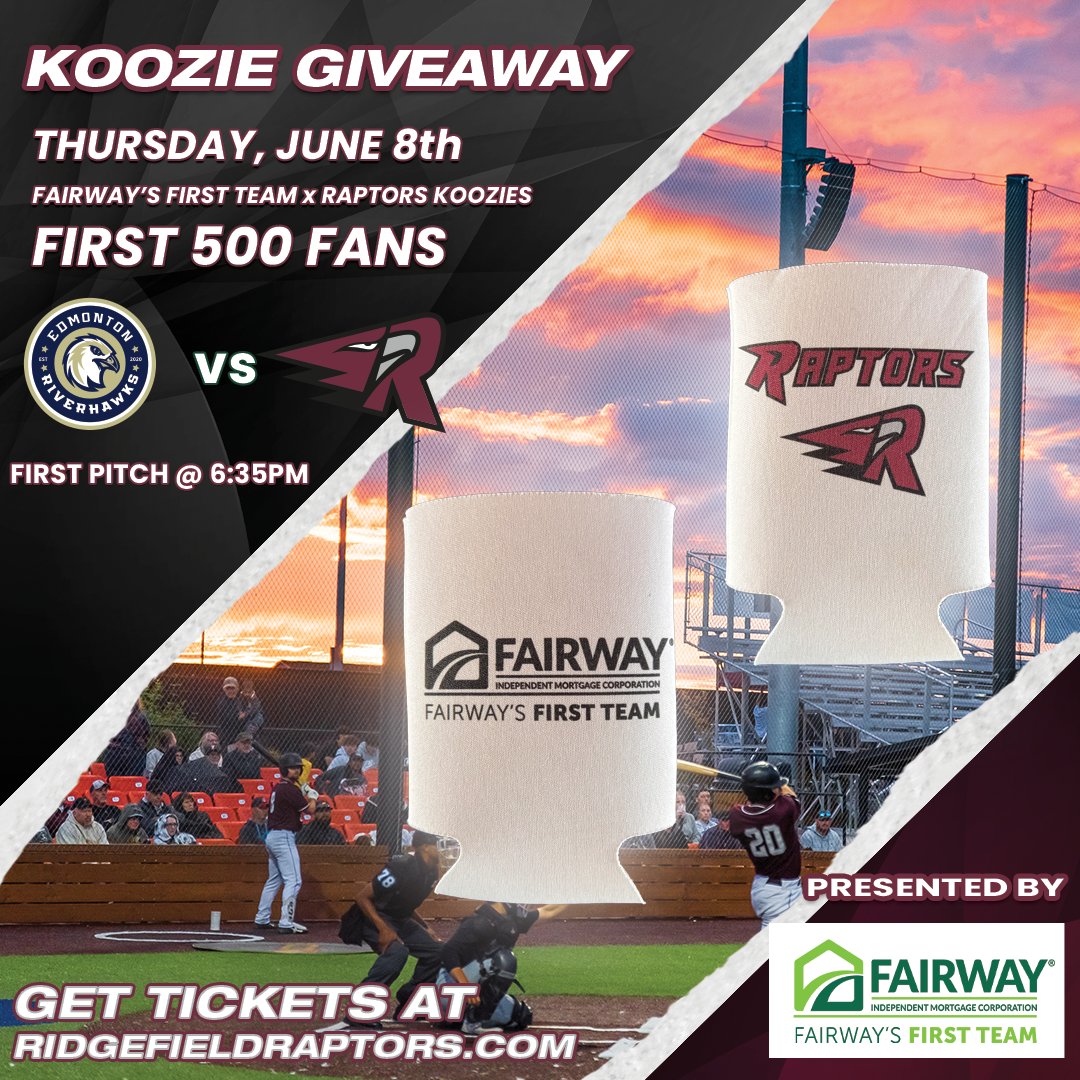 RRaptorsBB's tweet photo. We're capping off this week's homestand with a Koozie Giveaway presented by @FairwayImco ! βΎ π»
The first 500 fans will receive a Fairway's First Team x Raptors Koozie
π Get tickets: https://t.co/gmeQ4ORWQy
#GoRaps // #SWWAhometeam https://t.co/A7yt6PAsZw