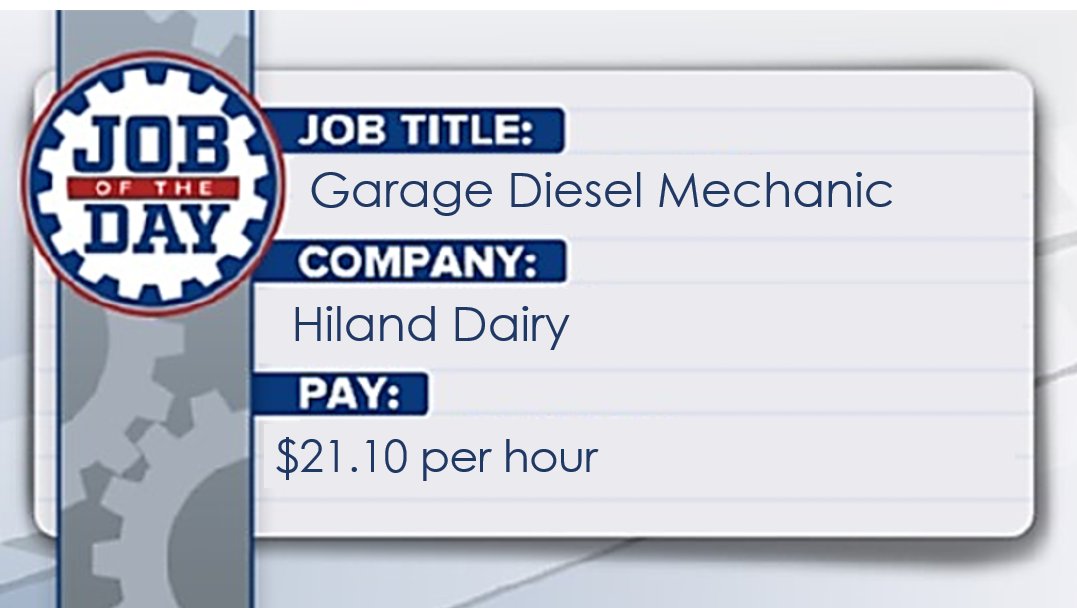 Don't cry over spilled milk!  Apply today at @HilandDairy for their Diesel Mechanic position.

learn more/apply at: kansasworks.com/jobs/12517935

 @keithlawing @BWhippleKS @SedgwickCounty @KansasWorkforce @workforcecenter 
 #JobOftheDay #BuildingYou