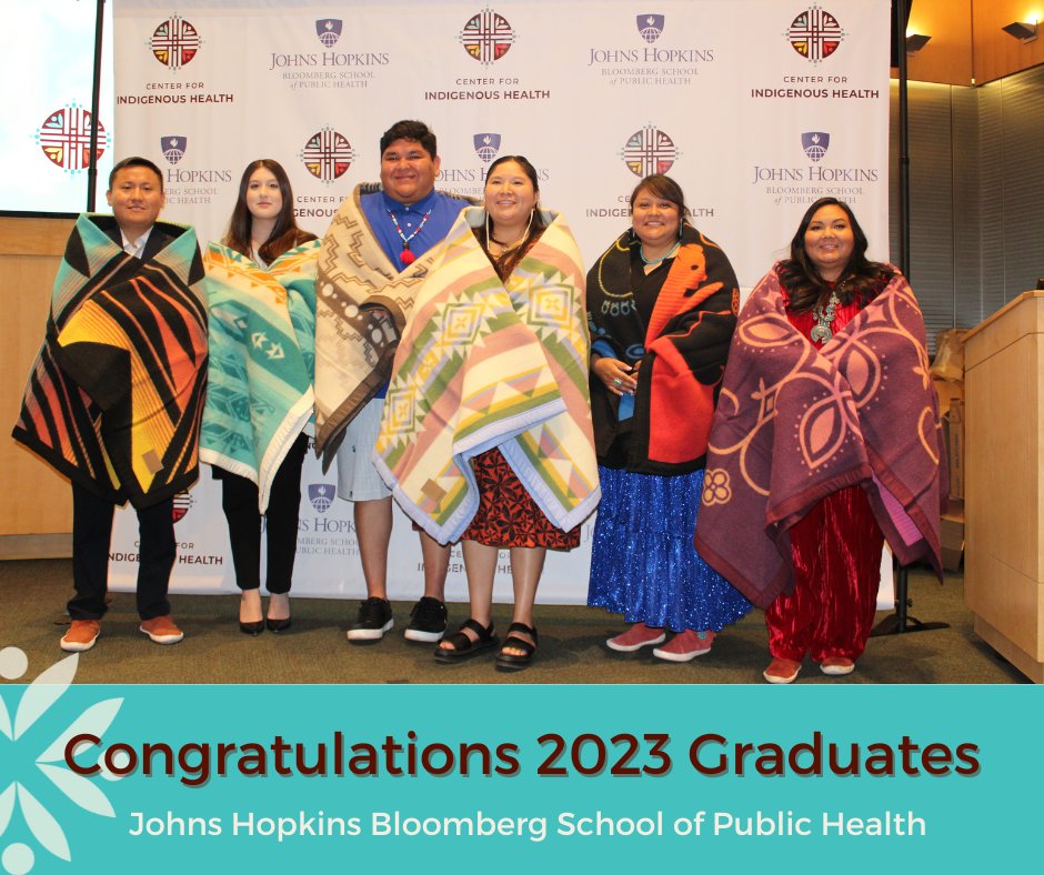 @JHUCIH held a graduation celebration for #Indigenous scholars graduating from @JohnsHopkinsSPH. We feel certain that the #Indigenous communities they serve will benefit from their compassion and education at @JohnsHopkins. More at cih.jhu.edu/indigenous-sch… #NativeTwitter