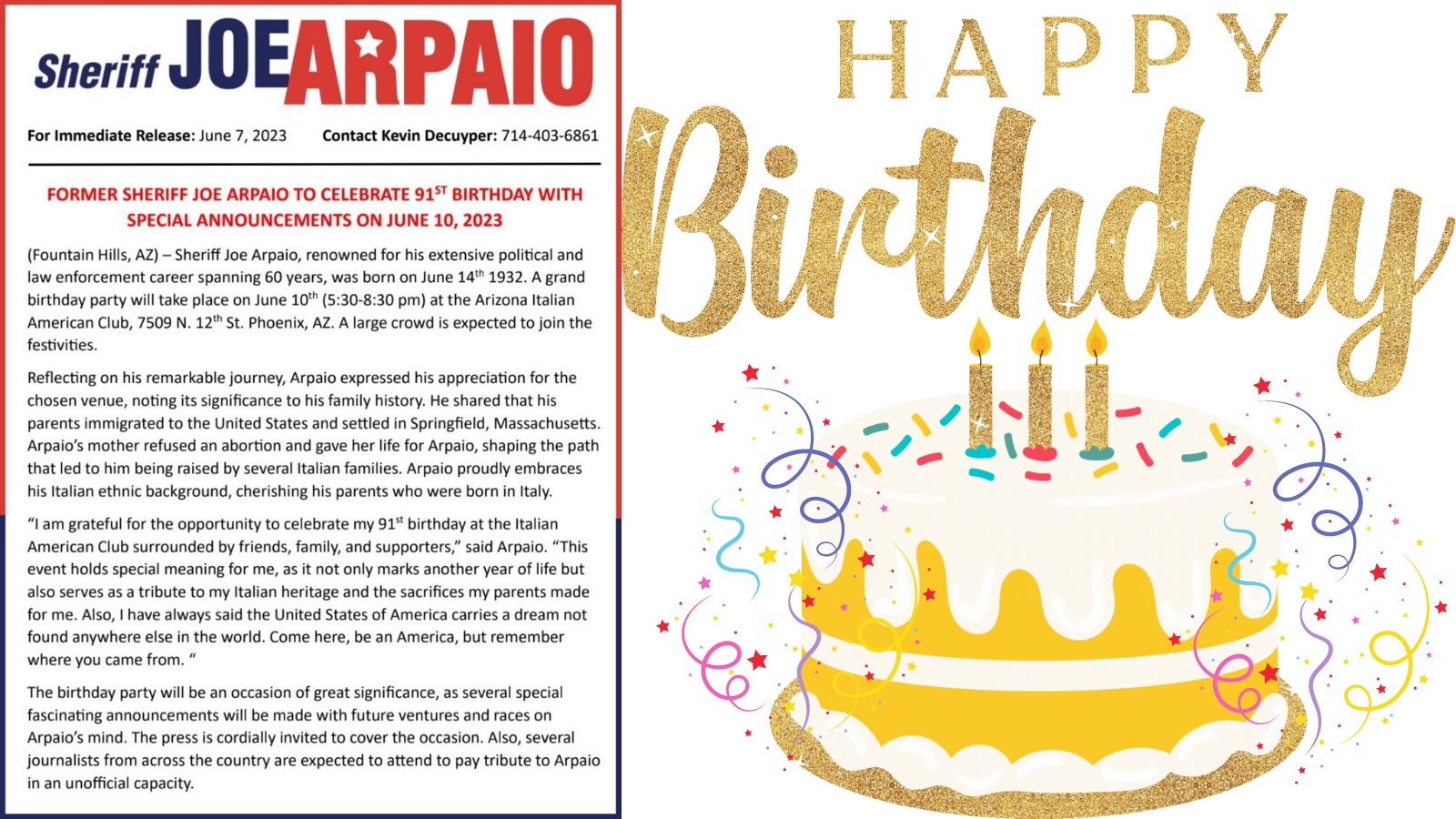 Happy Birthday, Sheriff Joe Arpaio! 