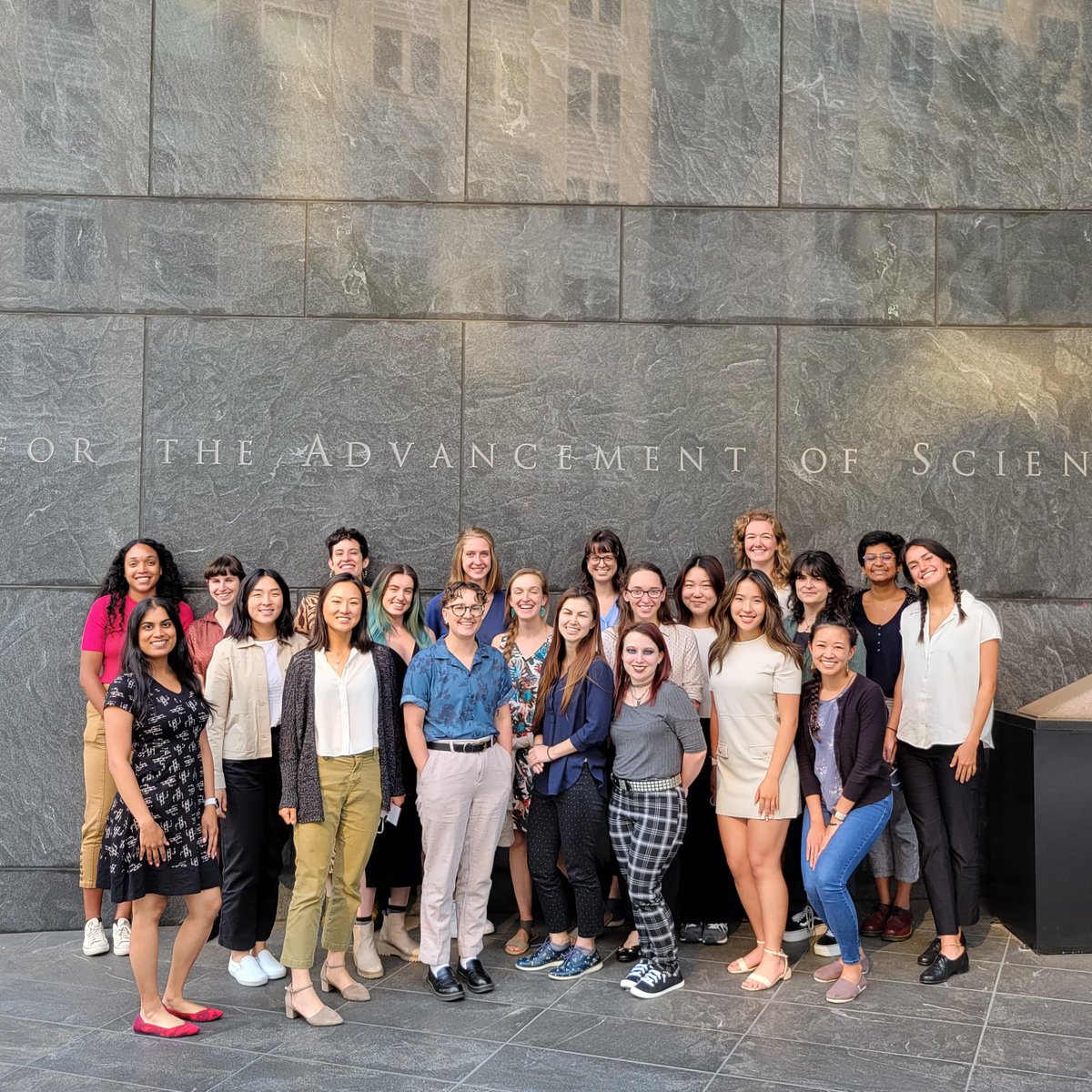 AAASMassMedia's tweet photo. Say cheese! The 2023 #MassMediaFellows have officially finished Orientation Day 1 at @AAAS headquarters! We're so happy that so many of them were able to attend in person for this week of #SciComm training! https://t.co/nt1DsULHd1