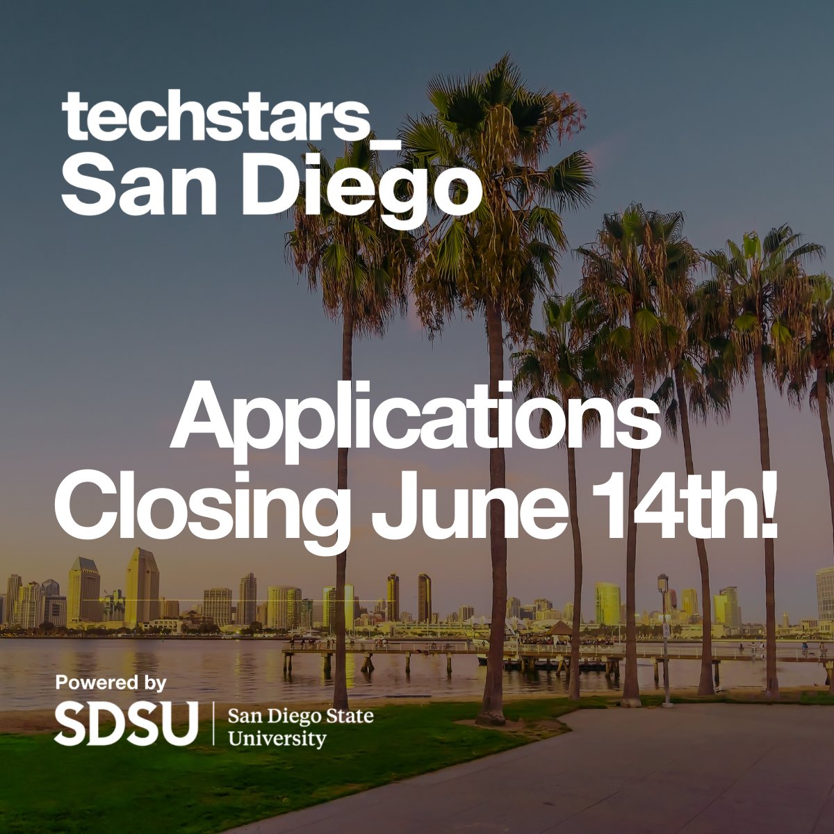 Techstars San Diego powered by SDSU (@techstarssdsu) on Twitter photo Only ONE week left to apply!
Applications close next Wednesday, June 14th for <a href="/TechstarsSDSU/">Techstars San Diego powered by SDSU</a> 's first ever program. Excited to work with 12 companies when the program launches on September 11th ๐
Apply now โก๏ธ bit.ly/techstarsSDSU-โฆ Only ONE week left to apply!
Applications close next Wednesday, June 14th for <a href="/TechstarsSDSU/">Techstars San Diego powered by SDSU</a> 's first ever program. Excited to work with 12 companies when the program launches on September 11th ๐
Apply now โก๏ธ bit.ly/techstarsSDSU-โฆ