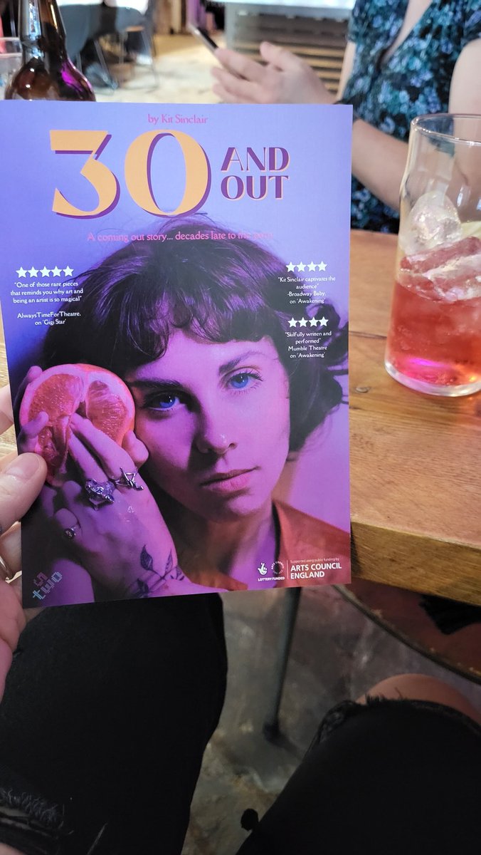 EvanCMerner's tweet photo. Such a beautiful one-person show from Kat Sinclair tonight 🌈 not only a hilarious but vulnerable coming-out story but to be interwoven with interviews that celebrate and document the lived experiences of the lesbian community, @prenticeprods thankyou thankyou thankyou 👏👏👏 https://t.co/84IlZESwau