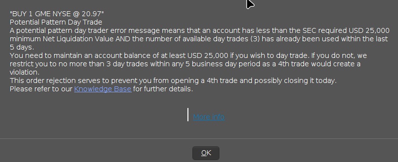 🚨🚨🚨
The stock market is rigged and <a href="/SECGov/">U.S. Securities and Exchange Commission</a> is not to retail.

I couldn't buy 1 $GME share even I have cash in the account.

 retweet, please!
#APESNOTLEAVING #GameStop #APES #GME
