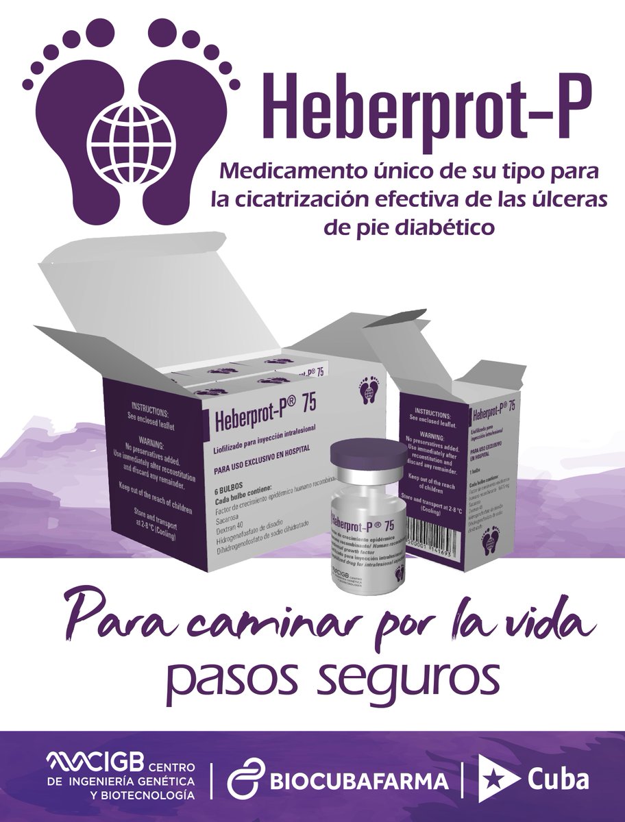 CIGBCuba's tweet photo. Registro Sanitario del #Heberprot_P en #Cuba. Heberprot-P® obtuvo su primer registro sanitario en Cuba el #8Junio de 2006, medicamento biotecnológico innovador y muy efectivo para el tratamiento de las úlceras del pie diabético. https://t.co/dtIuxchyfp