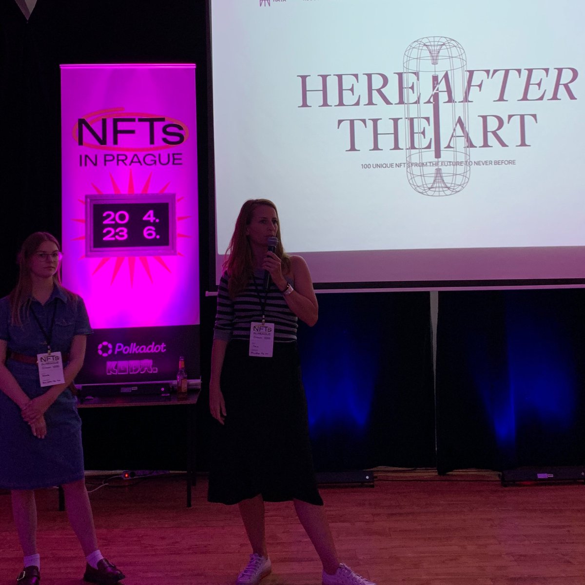 HereAfterTheArt's tweet photo. Here/After The Art presentation at @Polkadot event in @Paralelni_polis within Prague Blockchain week 🚀
Thank you for this opportunity!
https://t.co/LjAEZ0UJM6
#NFTCommunity #NFTProject #nftcollector https://t.co/j9SUEkQ05I
