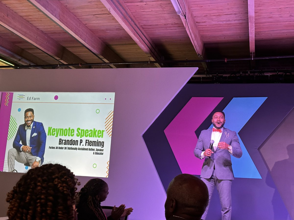 ITSTechyNatasha's tweet photo. Wow, such a powerful keynote by @bpfleming at @_EdFarm’s #FutureofLearningSummit. The level of transparency, realness, and understanding of empathy. When you said “Love and Empathy is what changes the lives of our students” really struck a cord. #Powerful #LearnWithEdFarm https://t.co/DQ4YtxBEy1