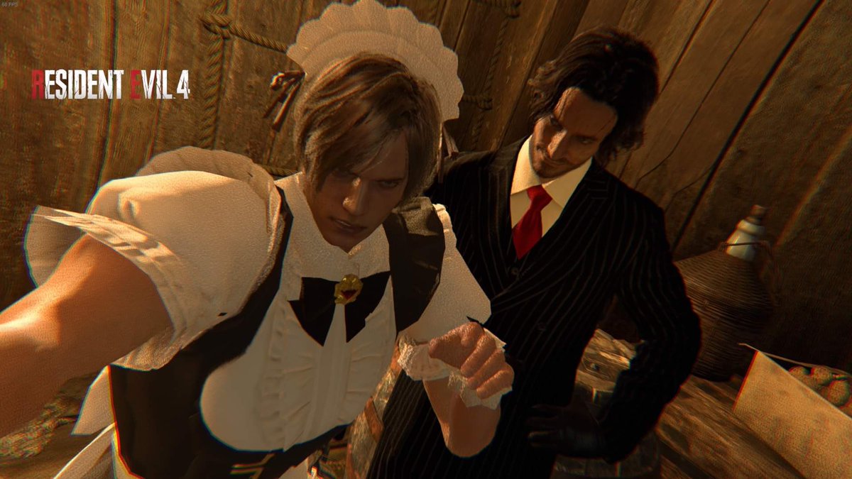 Sickfartz's tweet photo. Playing with mods 🤭 #ResidentEvil4 #ResidentEvil4Remake #LeonKennedy #LuisSerra https://t.co/C2q30vMifU
