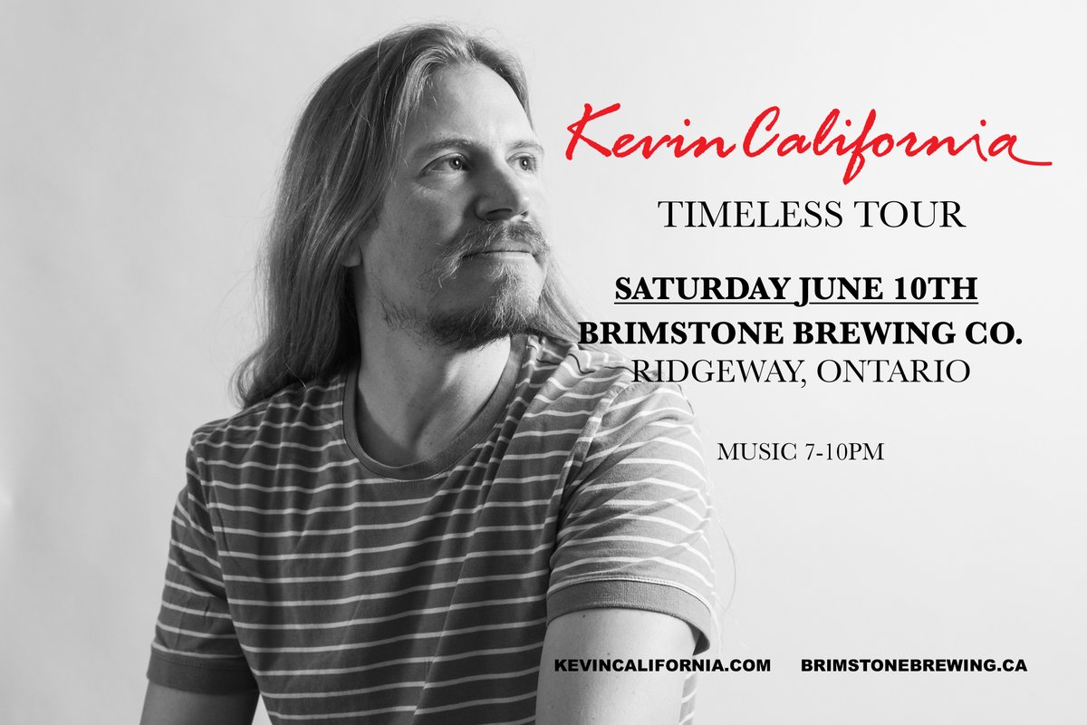 See you this Saturday at <a href="/BrimstoneBrew/">Brimstone Brewing</a>. I will be performing from 7-10 PM. Admission is free. 
Hope to see some Dreamers there! 😎 

#live #music
#ridgeway #forterie #ontario
#brimstonebrewingcompany
#timeless #tour #kevincalifornia