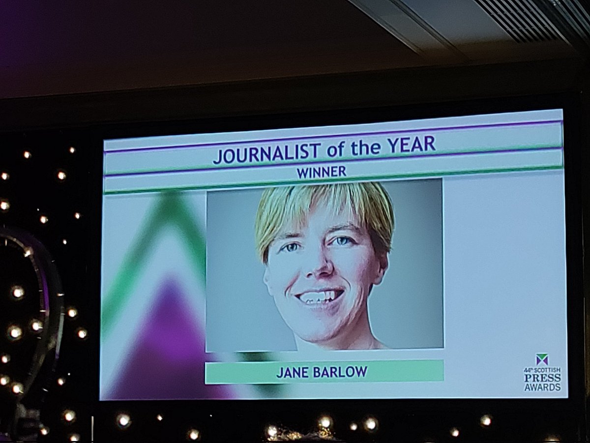 Laura Paterson (@laurapatersonpa) on Twitter photo Double congratulations for <a href="/belperbarlow/">Jane Barlow</a> for winning the Journalist of the Year Award at the Scottish Press Awards for her historic photo of the Queen Double congratulations for <a href="/belperbarlow/">Jane Barlow</a> for winning the Journalist of the Year Award at the Scottish Press Awards for her historic photo of the Queen