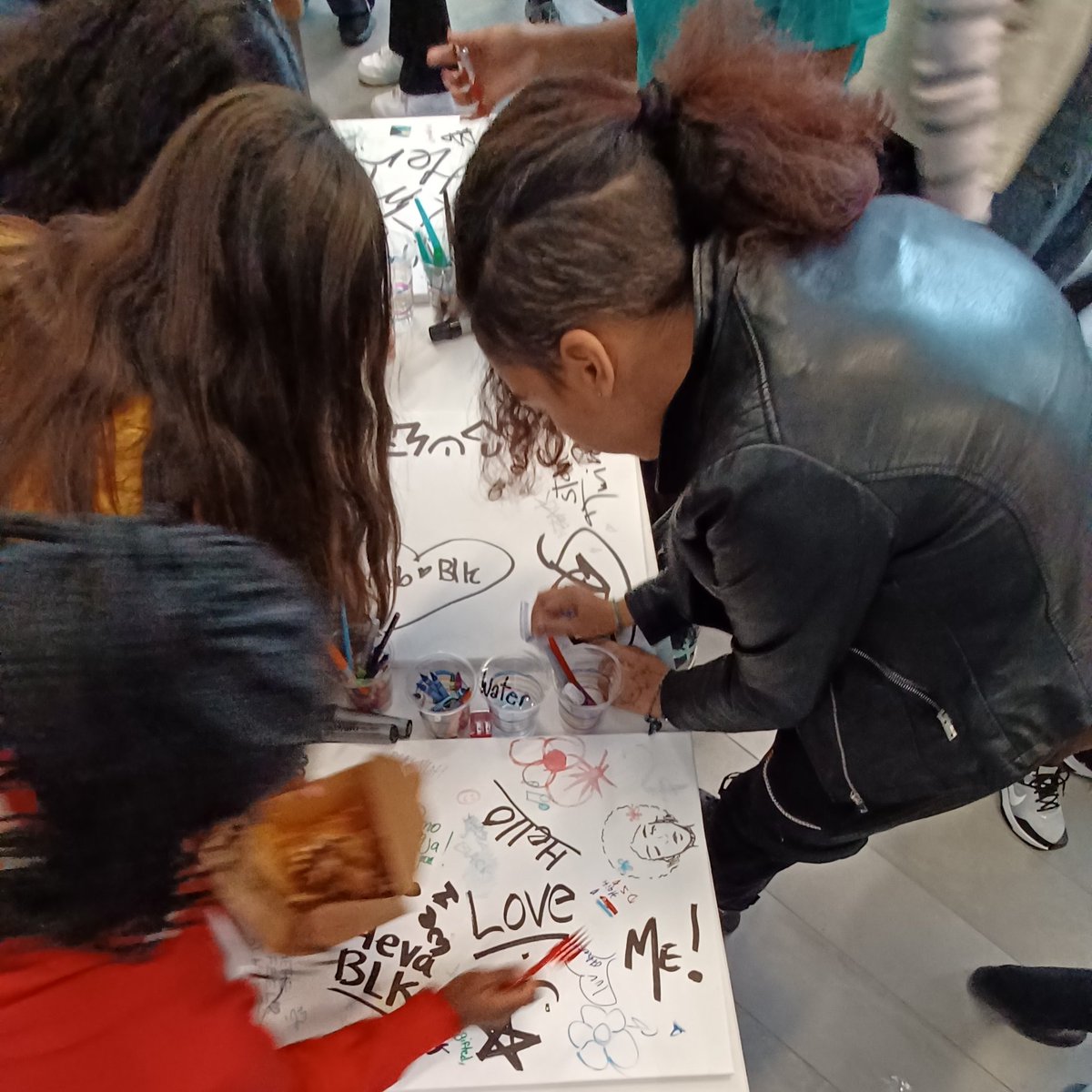 Creative juices flowed at BYF! From dancing to a communal art piece.

Staff questions. Please share...

How have Black OCDSB  students positivey influenced you?

How does your school support the Black community?

How are going to incorporate Black Joy into you work &amp; life?