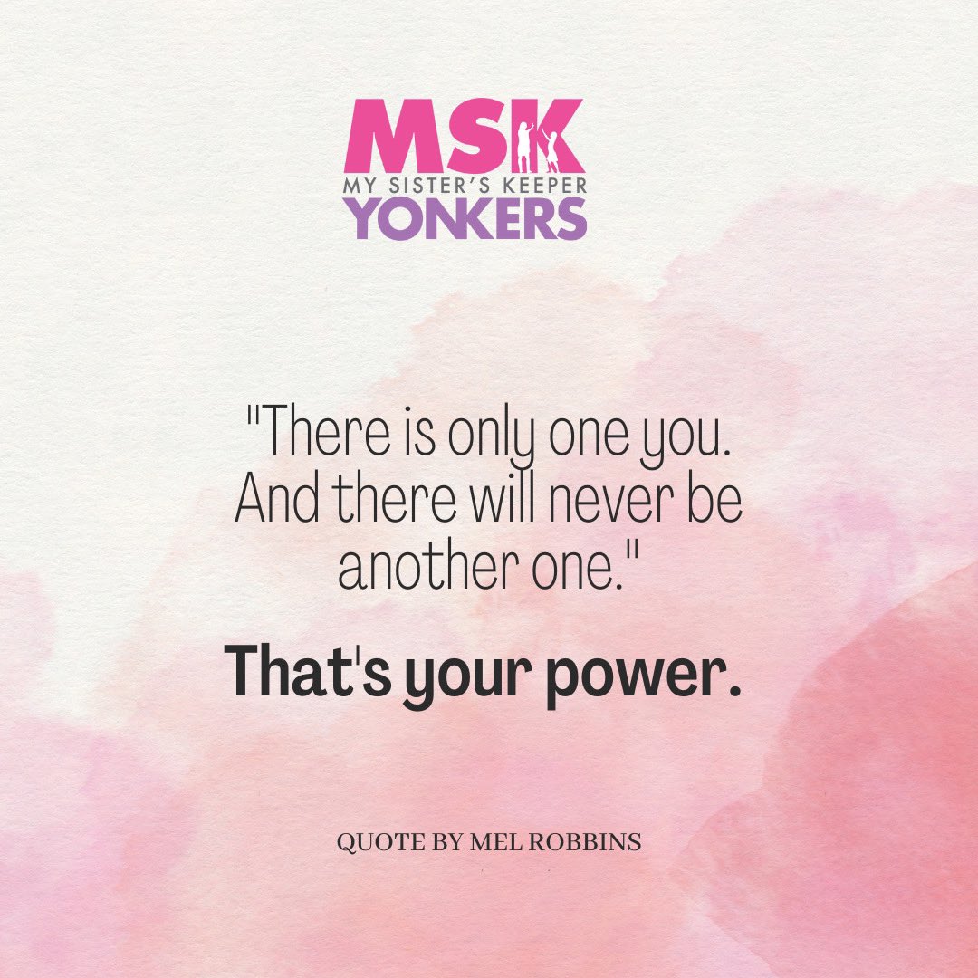 “There is only one you. And there will never be another one.That’s your POWER.” Quote by @melrobbins #YonkersMSK #power #women #empowerment @YPScommunity @YonkersSchools