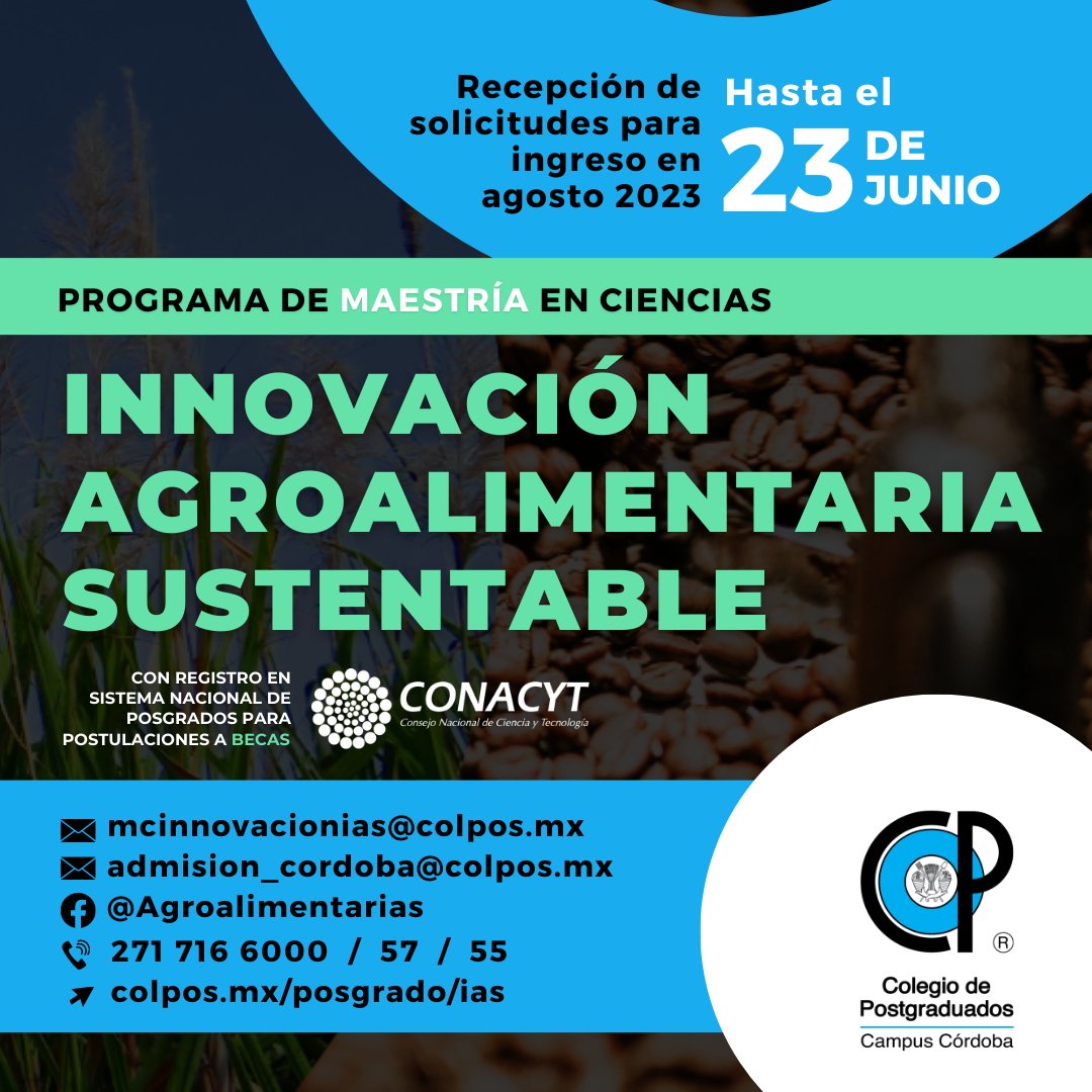 Colpos_Cordoba's tweet photo. Tienes dos semanas más para solicitar tu ingreso a nuestros programas de posgrado, ¡se amplió la convocatoria hasta el 23 de junio! Recuerda que puedes cumplir con el requisito de #EXANI y/o #TOEFL más adelante, presentándolos a más tardar antes de terminar el 2º cuatrimestre. https://t.co/nTPlfO7rhB