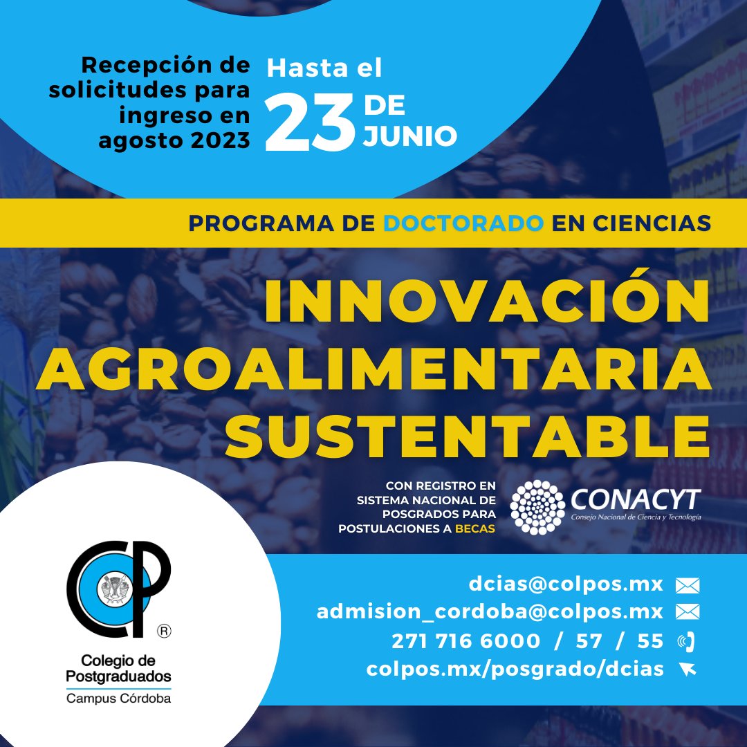 Colpos_Cordoba's tweet photo. Tienes dos semanas más para solicitar tu ingreso a nuestros programas de posgrado, ¡se amplió la convocatoria hasta el 23 de junio! Recuerda que puedes cumplir con el requisito de #EXANI y/o #TOEFL más adelante, presentándolos a más tardar antes de terminar el 2º cuatrimestre. https://t.co/nTPlfO7rhB