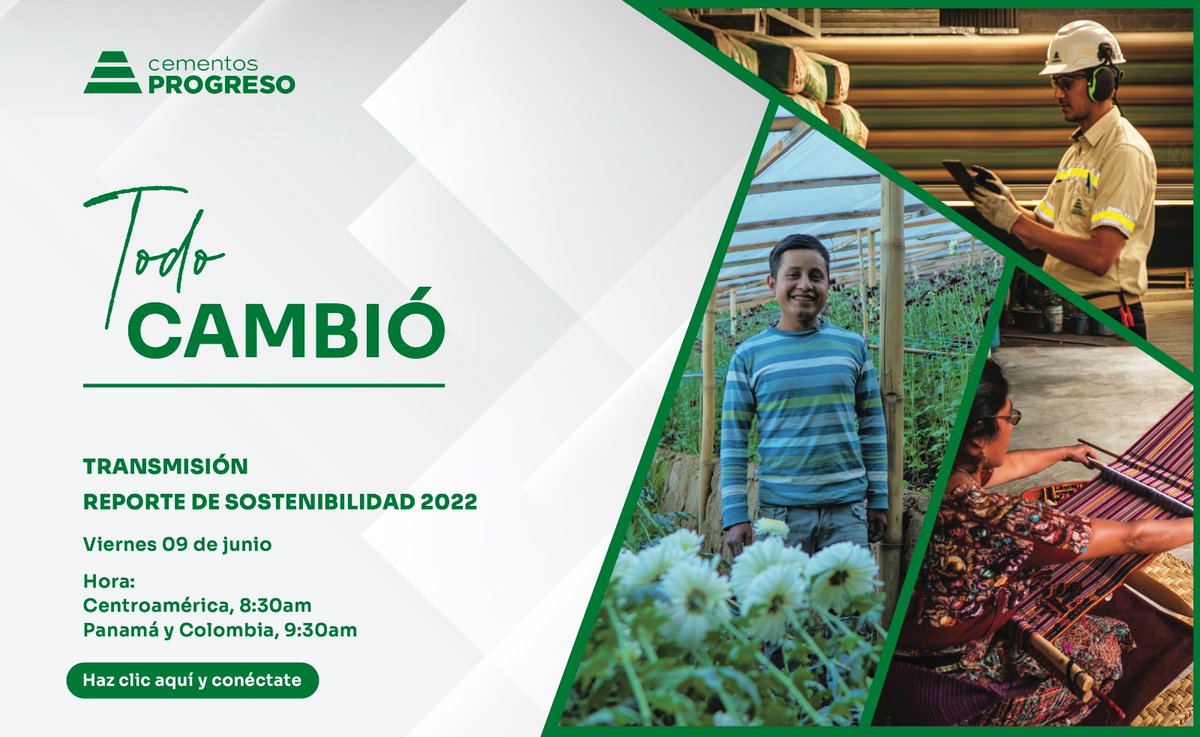 FUNDAHRSE_'s tweet image. Por este medio les extendemos una cordial invitación al Lanzamiento del Reporte de Sostenibilidad 2022 de #CementosProgreso este próximo viernes 9 de junio a las 08:30 am.

Enlace del lanzamiento: rb.gy/jg7lv