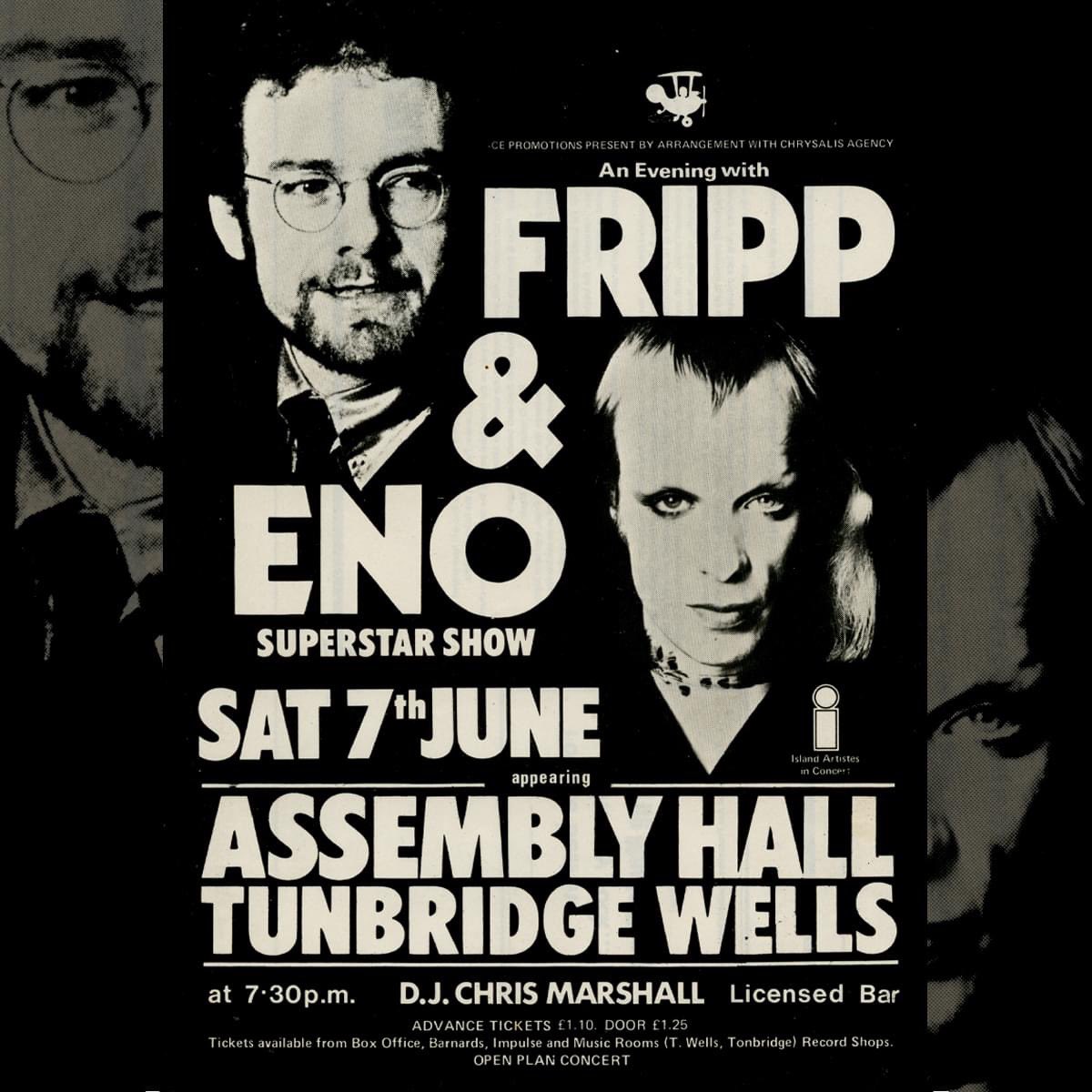 On June 7, 1975, Fripp & Eno were on tour in England #BrianEno #RobertFripp